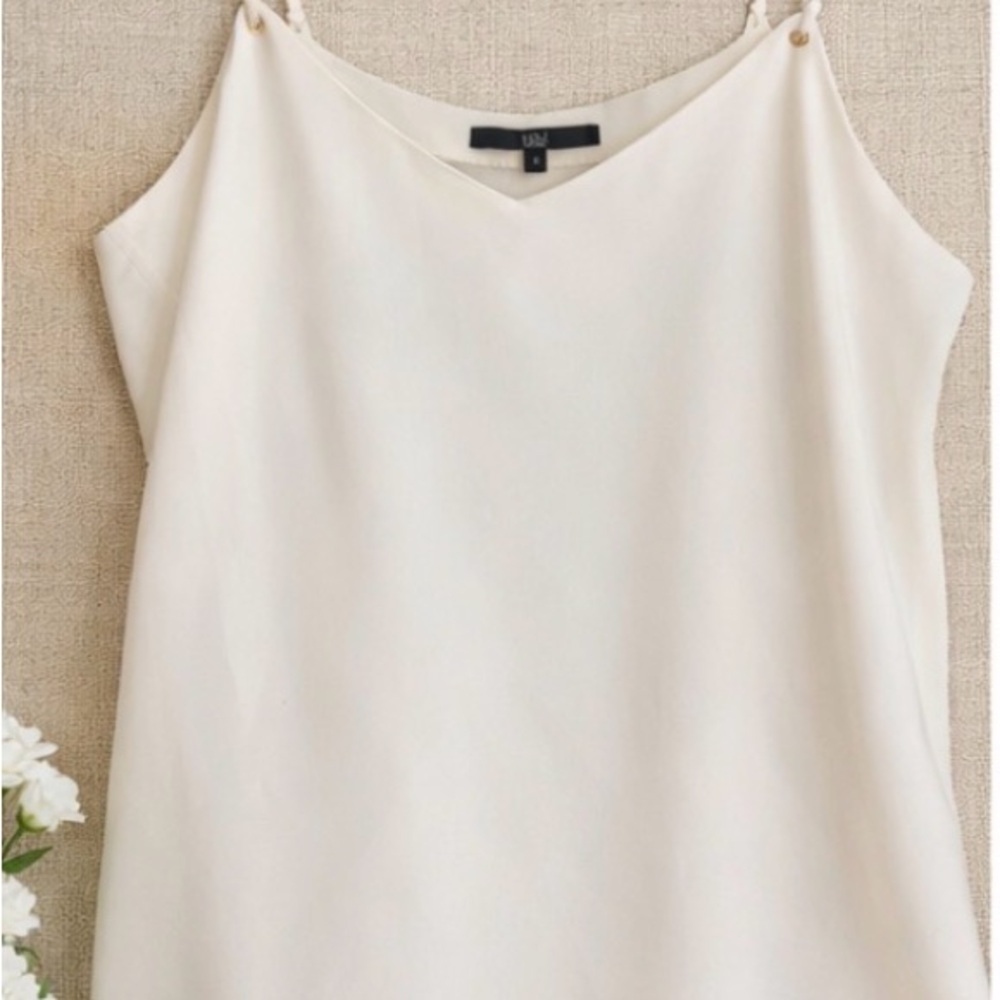 TIBI Ivory Silk Blend Camisole Cream V-Neck Size Small/4
